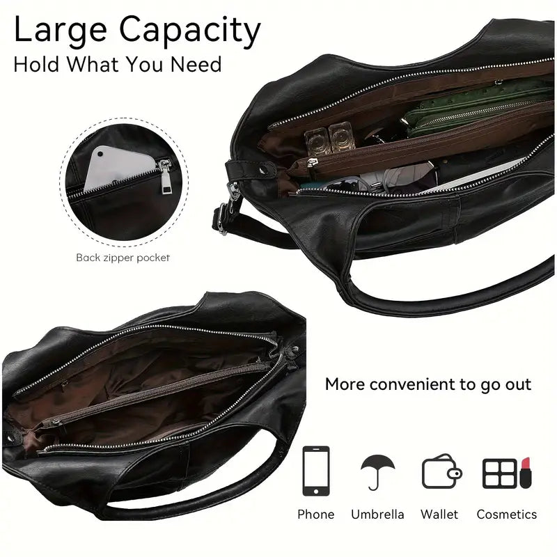 Elegant Leather Women's Crossbody Shoulder Bag